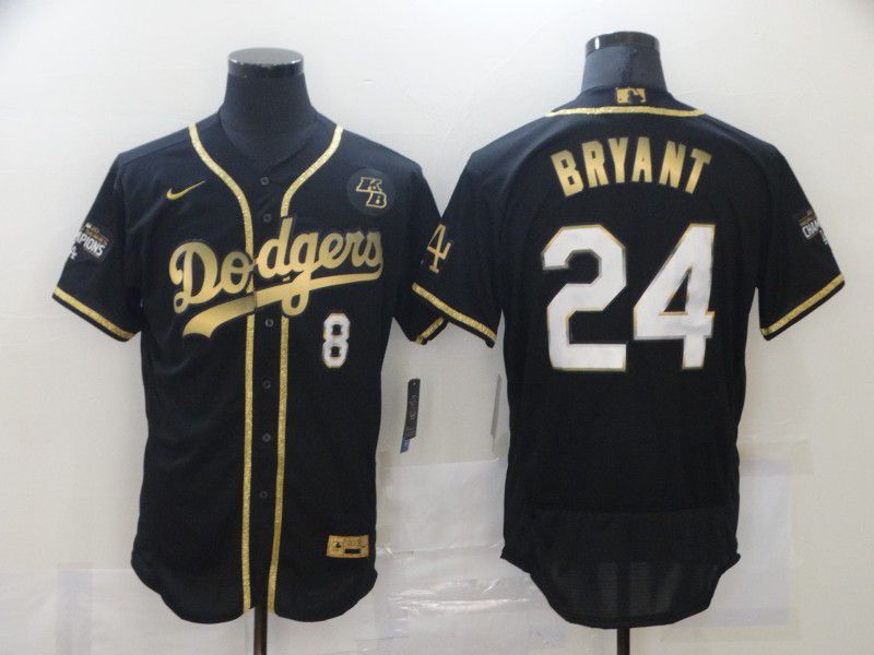 Men Los Angeles Dodgers 24 Bryant Black Elite Nike MLB Jerseys